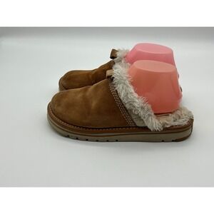 Sorel Newbie Slippers Women's Brown 7 Slip on Suede Sherpa Lined Mules cozy warm